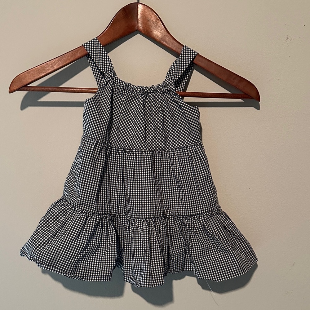 Ralph Lauren Black Gingham Kids Tiered Dress